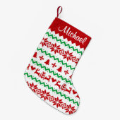 Petite Chaussette De Noël Motif de Noël (Devant (Accrochage))