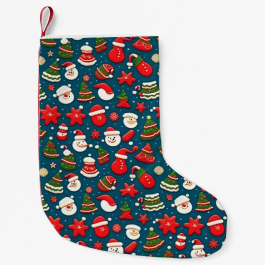 Petite Chaussette De Noël Motif de Noël 4 - Encombrement (Devant)