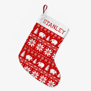 Petite Chaussette De Noël Motif de Noël des petits éléphants