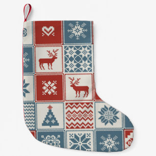 Petite Chaussette De Noël Motif de Noël en patchwork. Traditionel