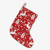 Petite Chaussette De Noël Motif de Noël scandinave (Devant (Accrochage))