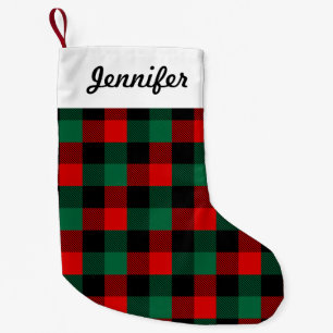 Petite Chaussette De Noël Motif de Noël vert rouge moderne