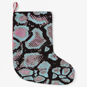 Petite Chaussette De Noël Motif de peau animale, design vintage.