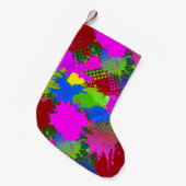 Petite Chaussette De Noël Motif de projection de peinture 3 (Devant (Accrochage))