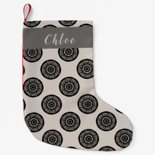 Petite Chaussette De Noël Motif de roues personnalisé Mocha Brown