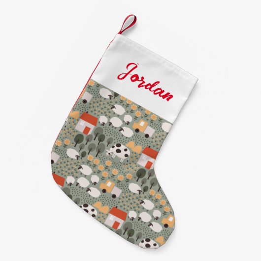 Petite Chaussette De Noël Motif de scène de ferme mignonne (Devant (Accrochage))
