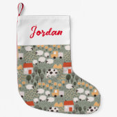 Petite Chaussette De Noël Motif de scène de ferme mignonne (Devant)