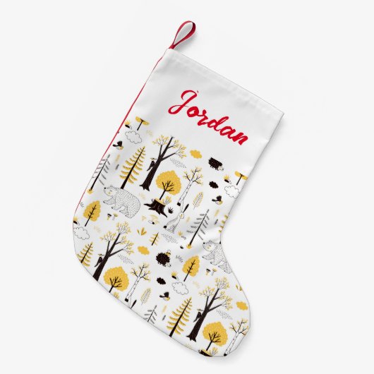 Petite Chaussette De Noël Motif de scène de Golden Woods (Devant (Accrochage))