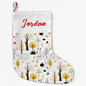 Petite Chaussette De Noël Motif de scène de Golden Woods (Devant)