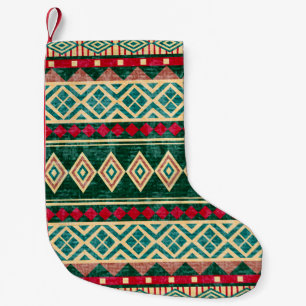Petite Chaussette De Noël Motif de style africain géométrique Abstrait