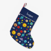 Petite Chaussette De Noël Motif de système solaire pour enfants (Devant (Accrochage))