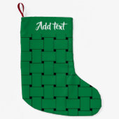 Petite Chaussette De Noël Motif de tissage vert (Devant)