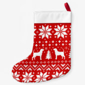 Petite Chaussette De Noël Motif de vacances de silhouettes de chien de (Dos)