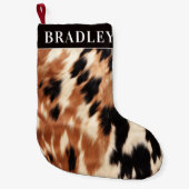 Petite Chaussette De Noël Motif de vache à mouille | Monogramme (Devant)