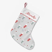 Petite Chaussette De Noël Motif de veille de Noël Personnalisé Nom Stocking (Devant (Accrochage))