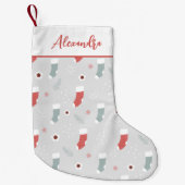 Petite Chaussette De Noël Motif de veille de Noël Personnalisé Nom Stocking (Devant)