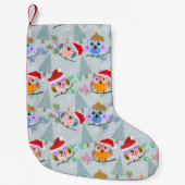 Petite Chaussette De Noël Motif des Chouettes de Noël (Devant)