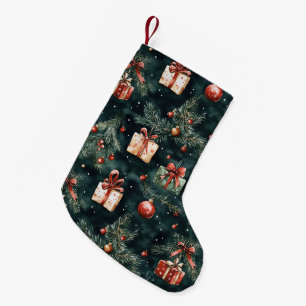 Petite Chaussette De Noël Motif des ornements et cadeaux de Noël
