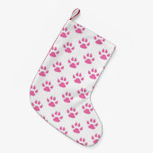 Petite Chaussette De Noël Motif des pattes de chat rose (Devant (Accrochage))