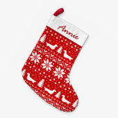 Petite Chaussette De Noël Motif des silhouettes de Dachshund rousse (Devant (Accrochage))