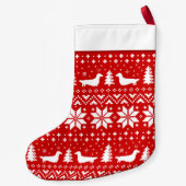 Petite Chaussette De Noël Motif des silhouettes de Dachshund rousse (Dos)