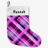 Petite Chaussette De Noël Motif d'hiver rose Plaid Personnalisé (Devant)