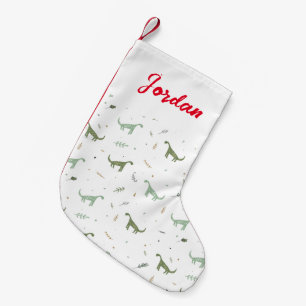Petite Chaussette De Noël Motif Dinosaure Vert