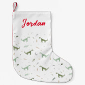 Petite Chaussette De Noël Motif Dinosaure Vert (Devant)