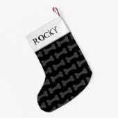 Petite Chaussette De Noël Motif d'os de chien mignon personnalisé (Dos (Accrochage))