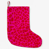 Petite Chaussette De Noël Motif empreinte de léopard rose chaud Neon (Devant)