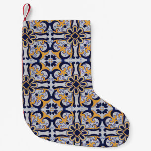 Petite Chaussette De Noël Motif en tuiles portugaises
