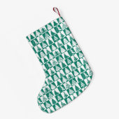 Petite Chaussette De Noël Motif Festive Green Christmas Tree (Dos (Accrochage))