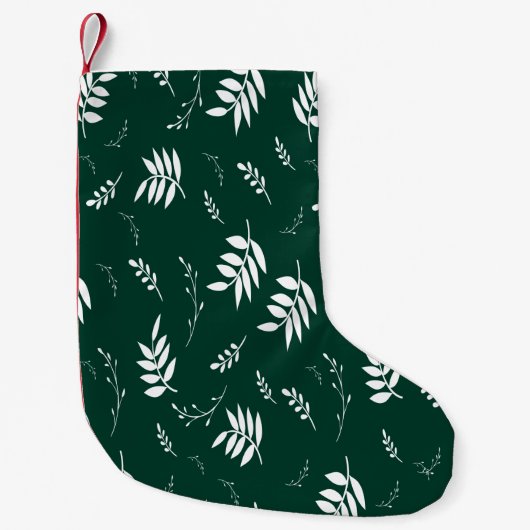Petite Chaussette De Noël motif feuille (Devant)