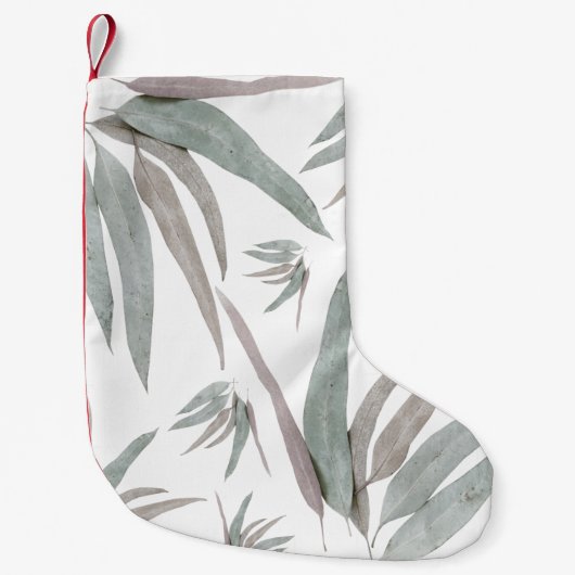 Petite Chaussette De Noël Motif Feuille de l'Eucalyptus (Devant)