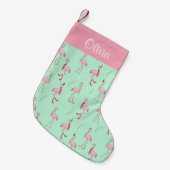 Petite Chaussette De Noël Motif Flamingo rose pâle de Noël (Devant (Accrochage))