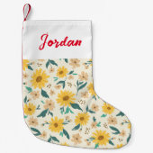Petite Chaussette De Noël Motif Fleur de marguerite jaune (Devant)