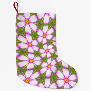 Petite Chaussette De Noël Motif Fleurs Cosmos