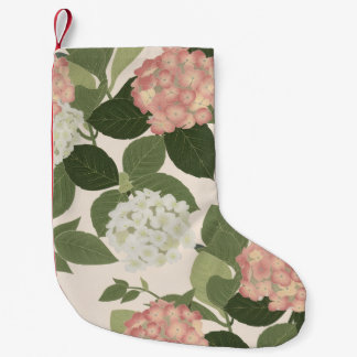 Petite Chaussette De Noël Motif floral d'hortensia vintage