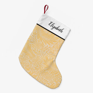 Petite Chaussette De Noël Motif floral doré personnalisé