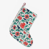 Petite Chaussette De Noël Motif floral rouge et vert (Devant (Accrochage))