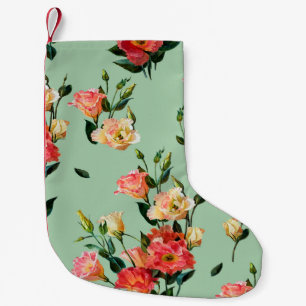 Petite Chaussette De Noël Motif floral sans couture dans le style victorien.