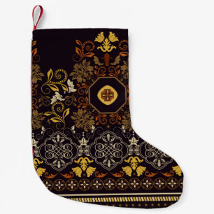 Petite Chaussette De Noël Motif floral sans soudure. Décor indien vintage