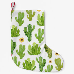 Petite Chaussette De Noël Motif fluide cactus aquarelle