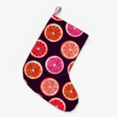 Petite Chaussette De Noël Motif foncé Citrus peint à la main (Devant (Accrochage))