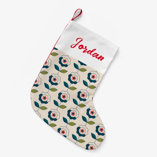 Petite Chaussette De Noël Motif Fun Jardin Retro (Devant (Accrochage))