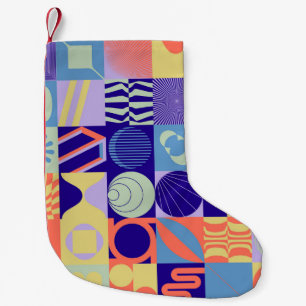 Petite Chaussette De Noël motif géométrique Abstrait aux formes simples