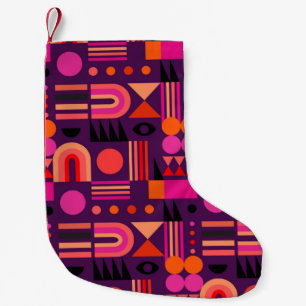 Petite Chaussette De Noël Motif géométrique abstrait transparent avec formes