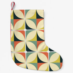 Petite Chaussette De Noël Motif géométrique des années 70 rétro.