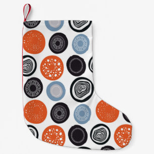 Petite Chaussette De Noël Motif géométrique moderne avec cercles dessinés