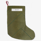 Petite Chaussette De Noël Motif géométrique or Elegant Vert (Devant)